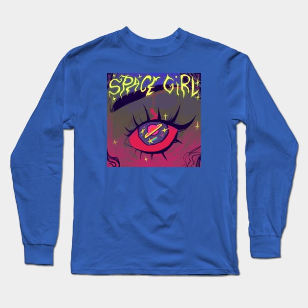 Space girl Long Sleeve T-Shirt by snowpiart